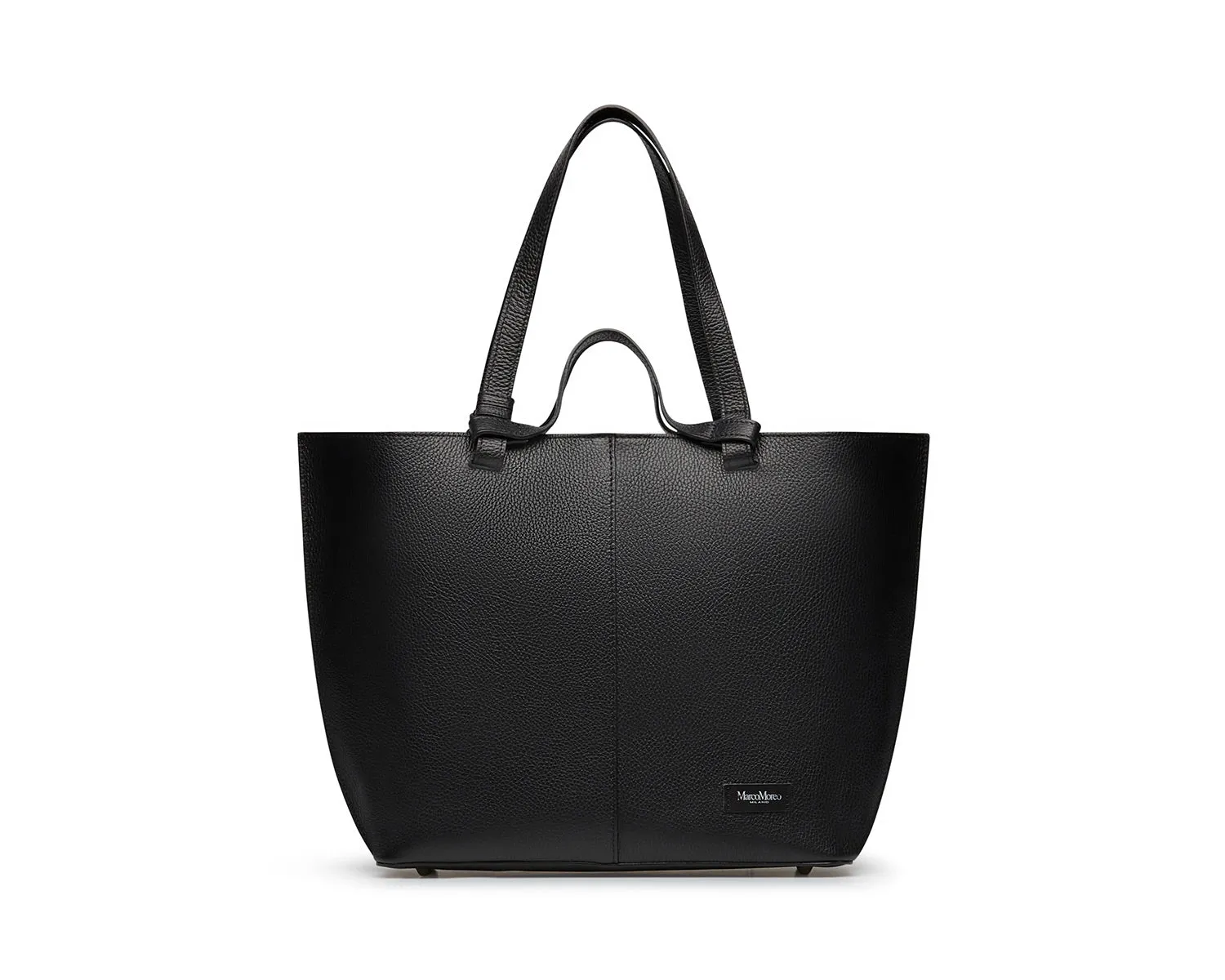 MARCO MOREO Black Leather Tote Handbag