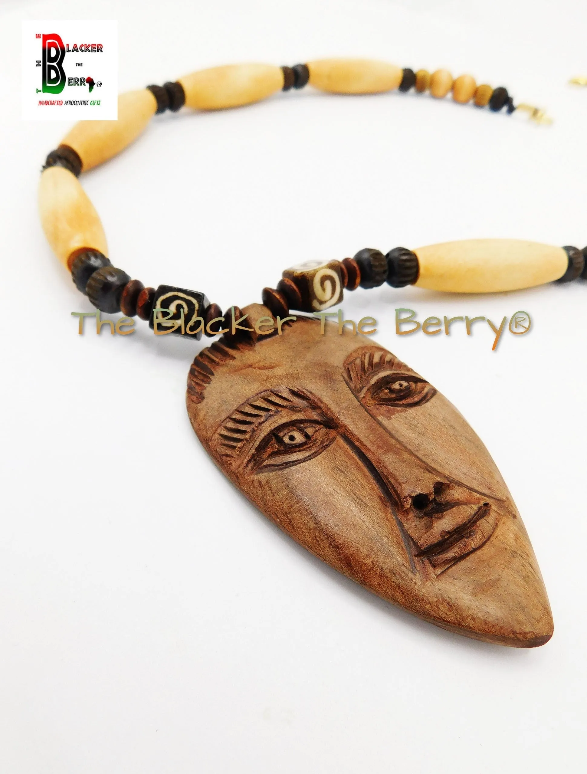 Men Necklaces African Carved African Ethnic Afrocentric Jewelry Beaded Sale