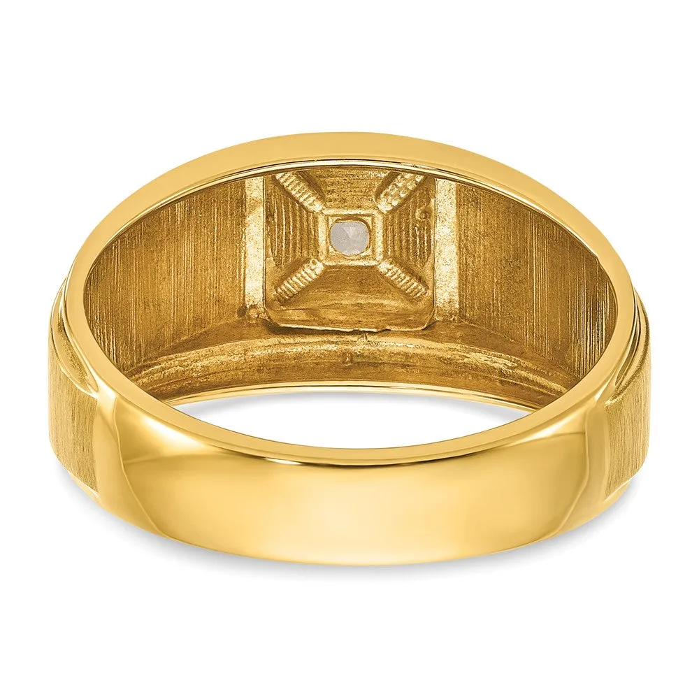 Men's 14K Two Tone Gold & 1/6 CT Diamond Tapered Band