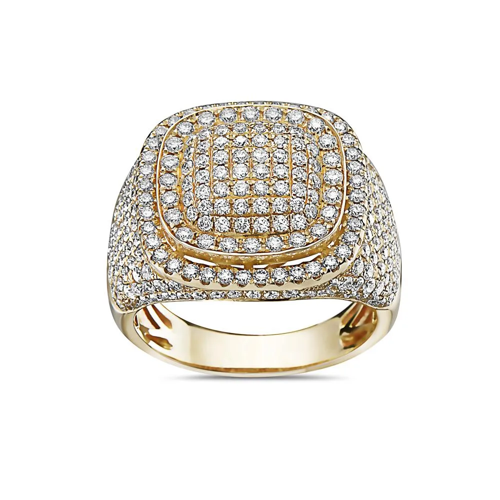 Men's 14K Yellow Gold Ring with 3.01 CT Diamonds