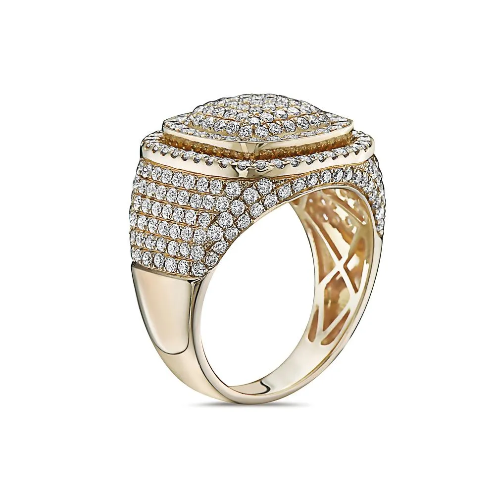 Men's 14K Yellow Gold Ring with 3.01 CT Diamonds