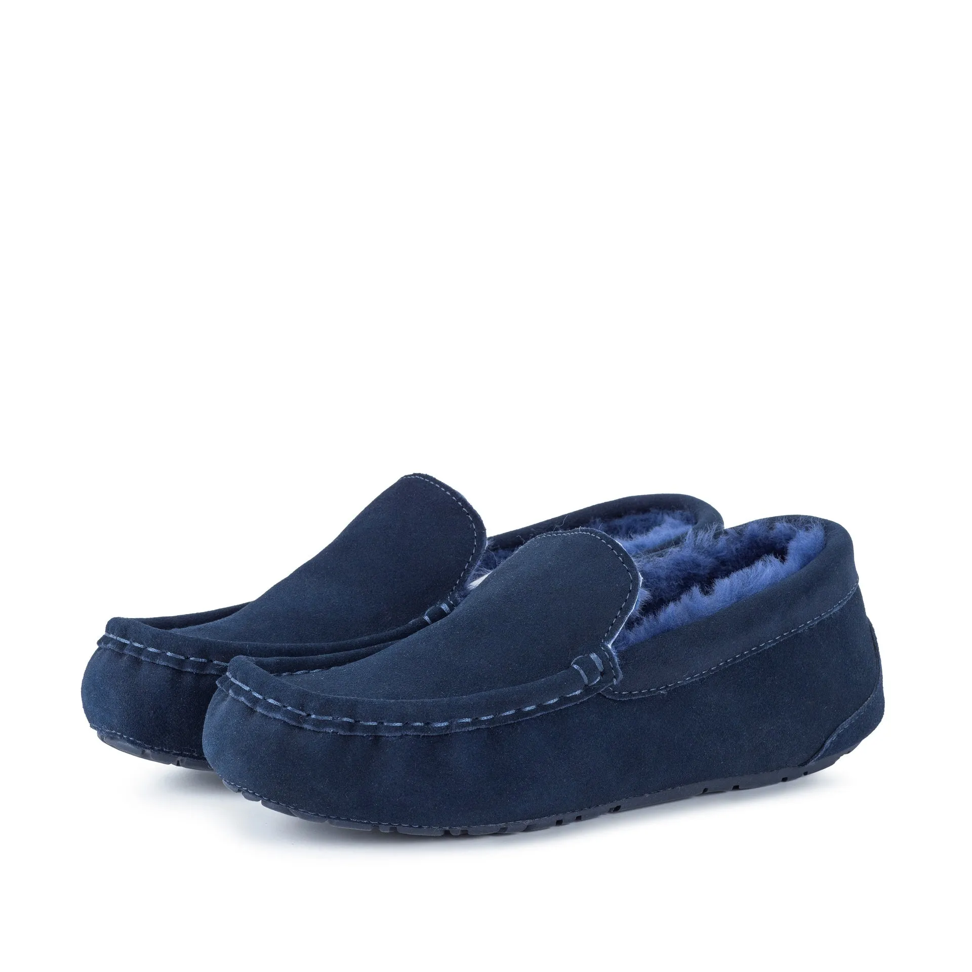 Men's Evan Navy Sheepskin Moccasin