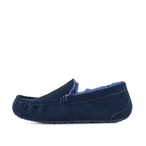 Men's Evan Navy Sheepskin Moccasin