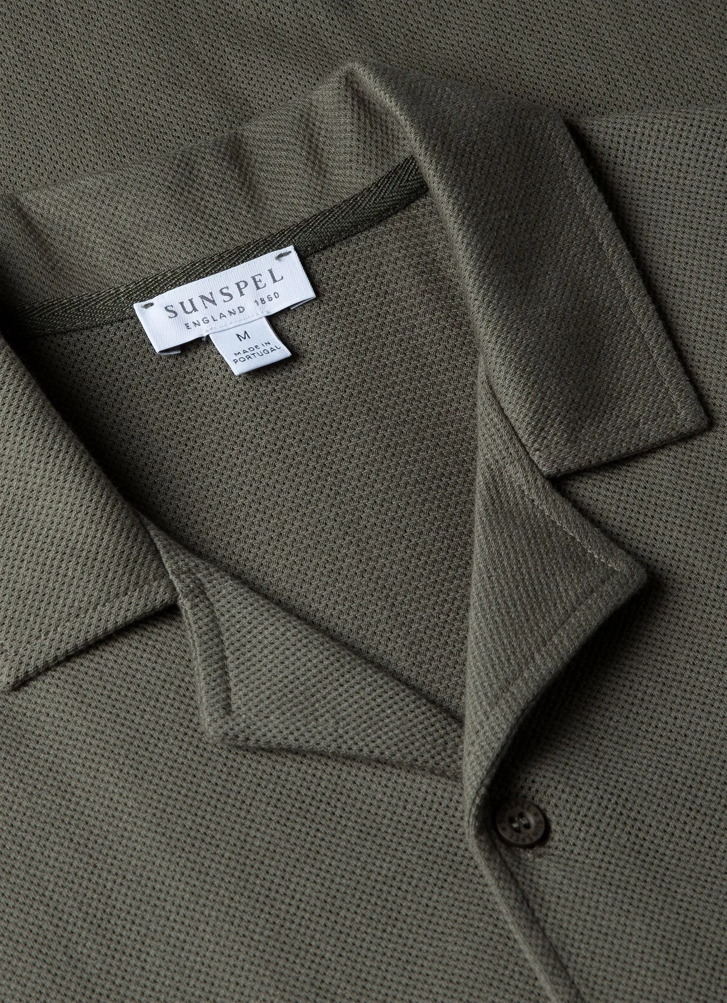 Men's Riviera Camp Collar Shirt in Khaki