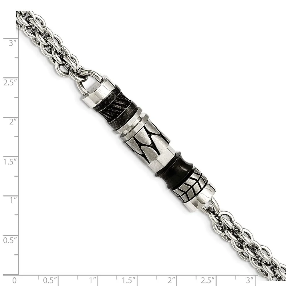 Men's Stainless Steel Moveable Pieces Bracelet, 8.25 Inch