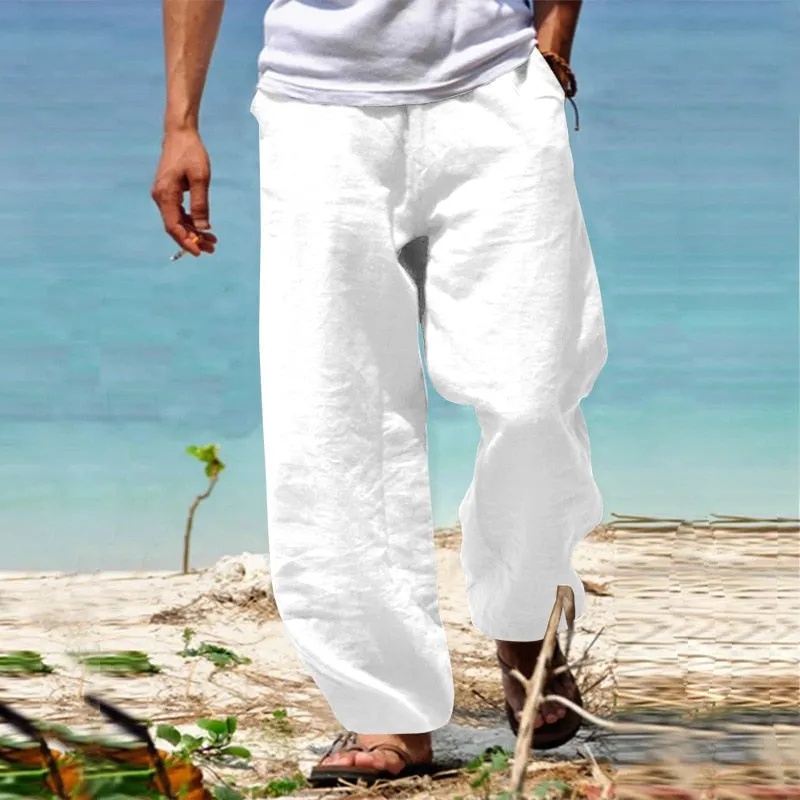 Men's Summer Casual Straight Loose Fit Streetwear Fitness Trousers