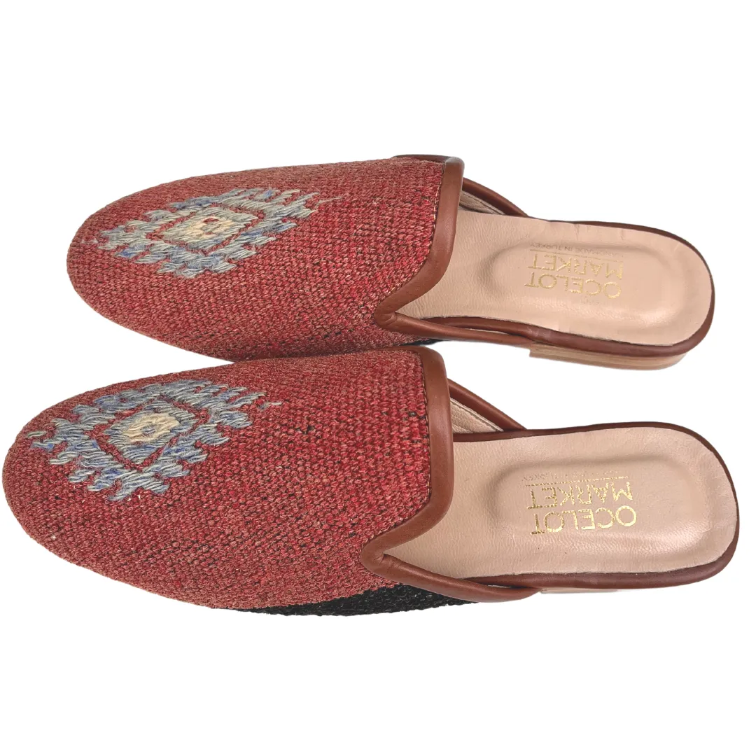 Men's Turkish Kilim Mule Red