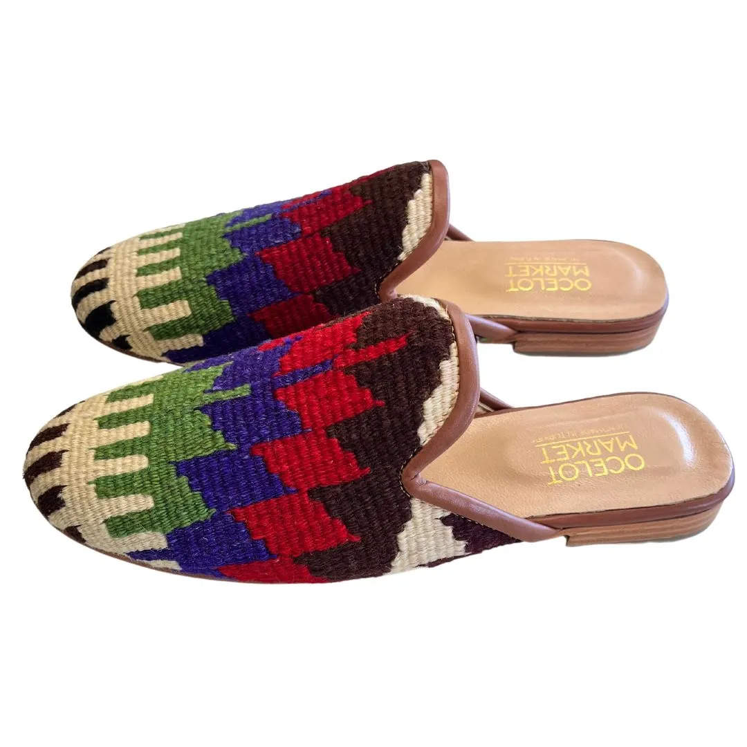 Men's Turkish Kilim Mules | Multicolor Pattern