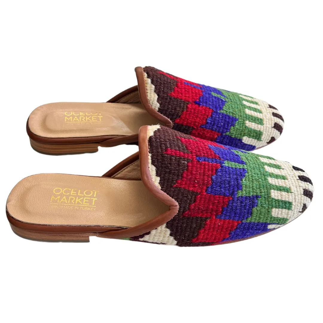 Men's Turkish Kilim Mules | Multicolor Pattern