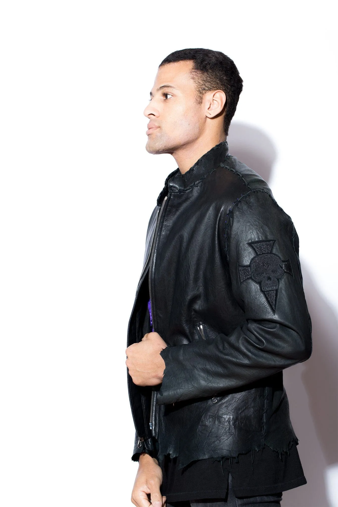 Men's West Coast Leather Skull Jacket