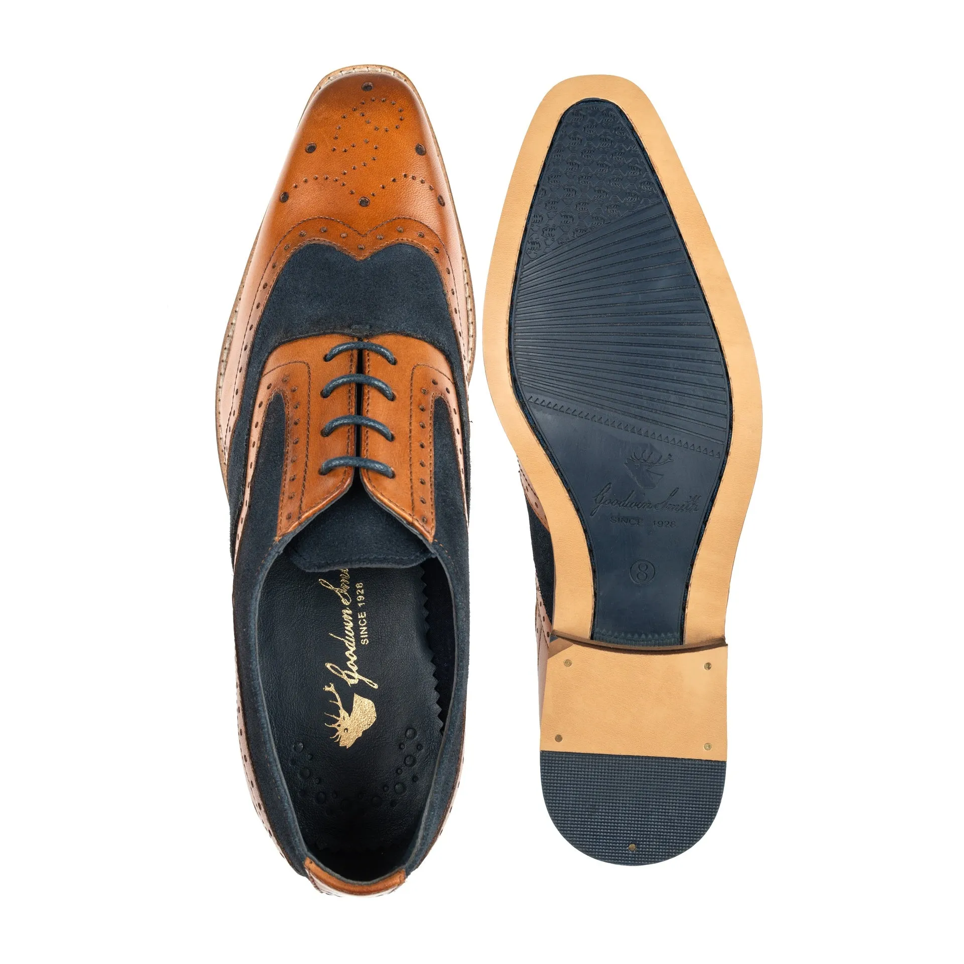 Men's Xavier Tan/Navy Oxford Brogue