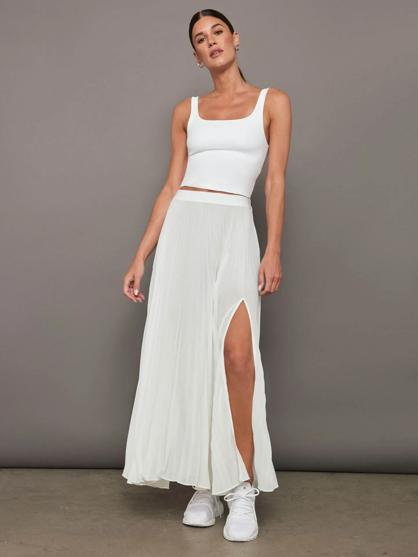 Mesh Pleated Skirt - Ivory