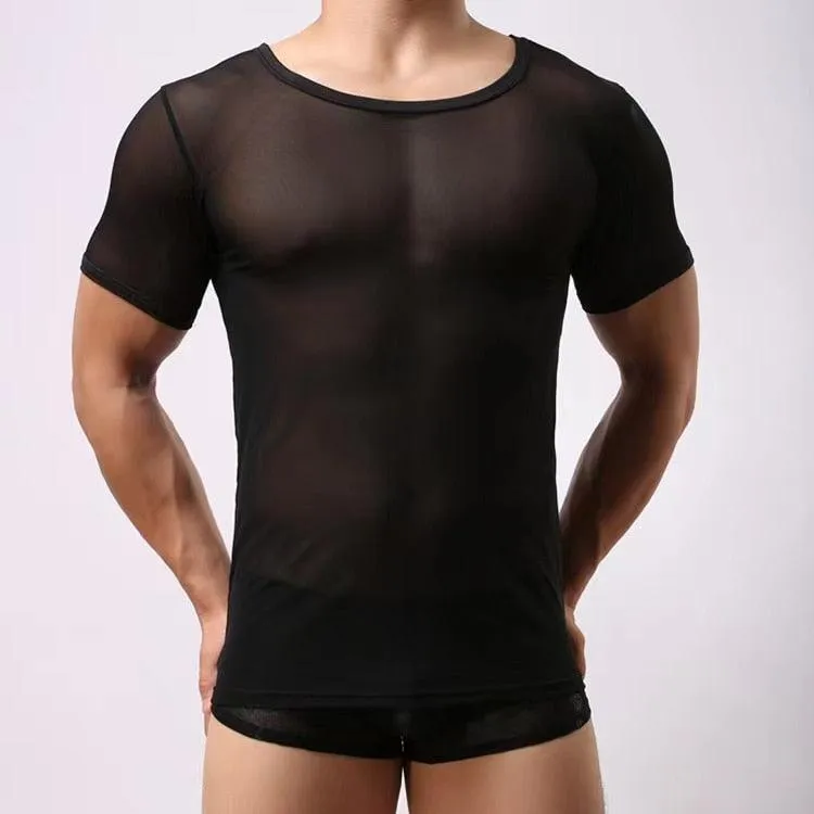 Mesh Short Sleeve Undershirt Top