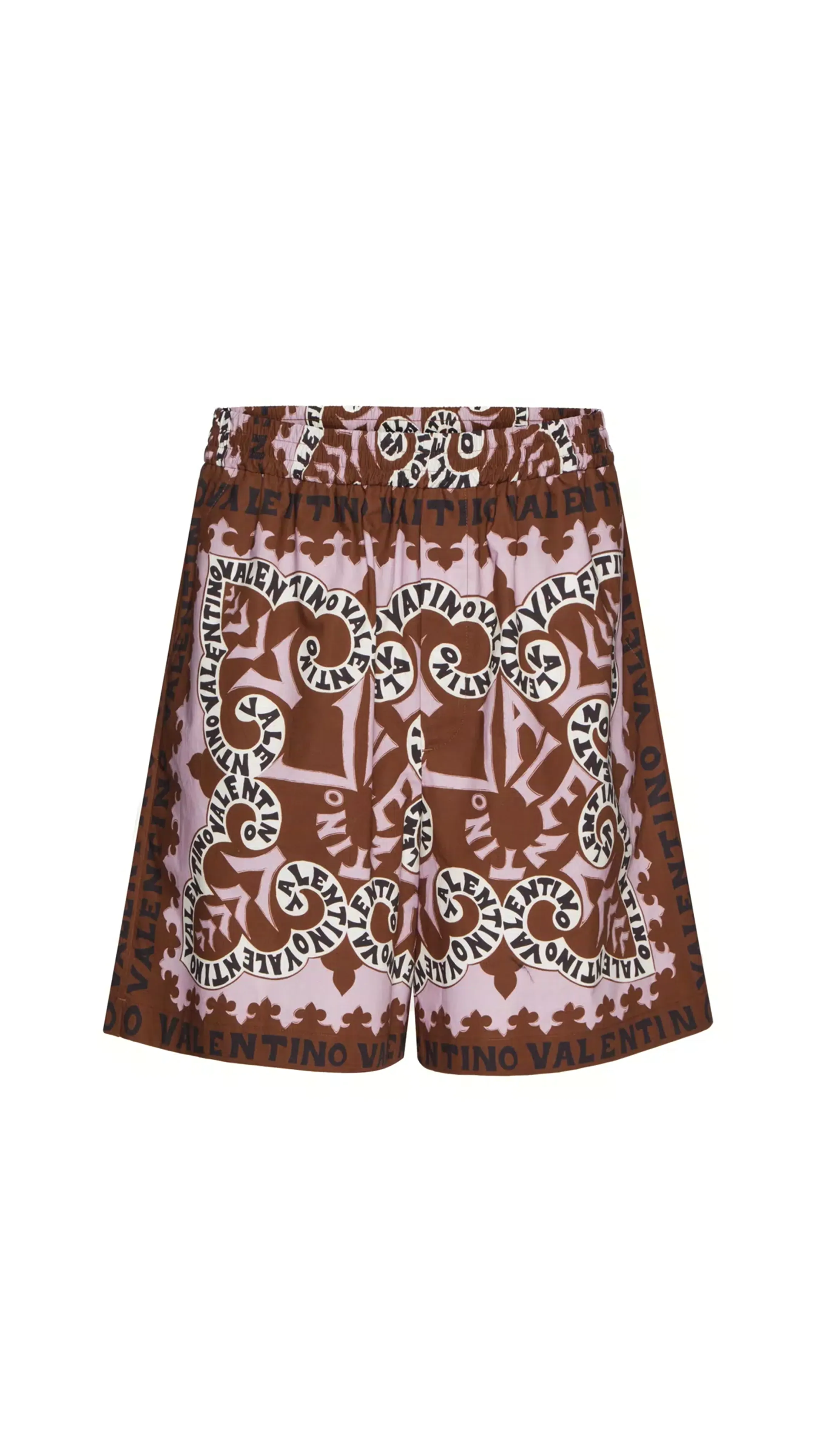 Mini Bandana Print Cotton Bermuda Shorts - Brown/Wisteria