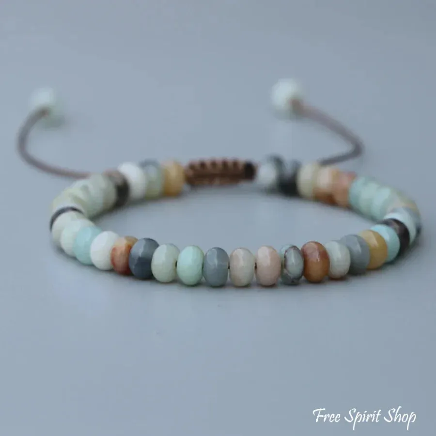 Natural Amazonite Oval Gemstone Beads Shamballa Bracelet