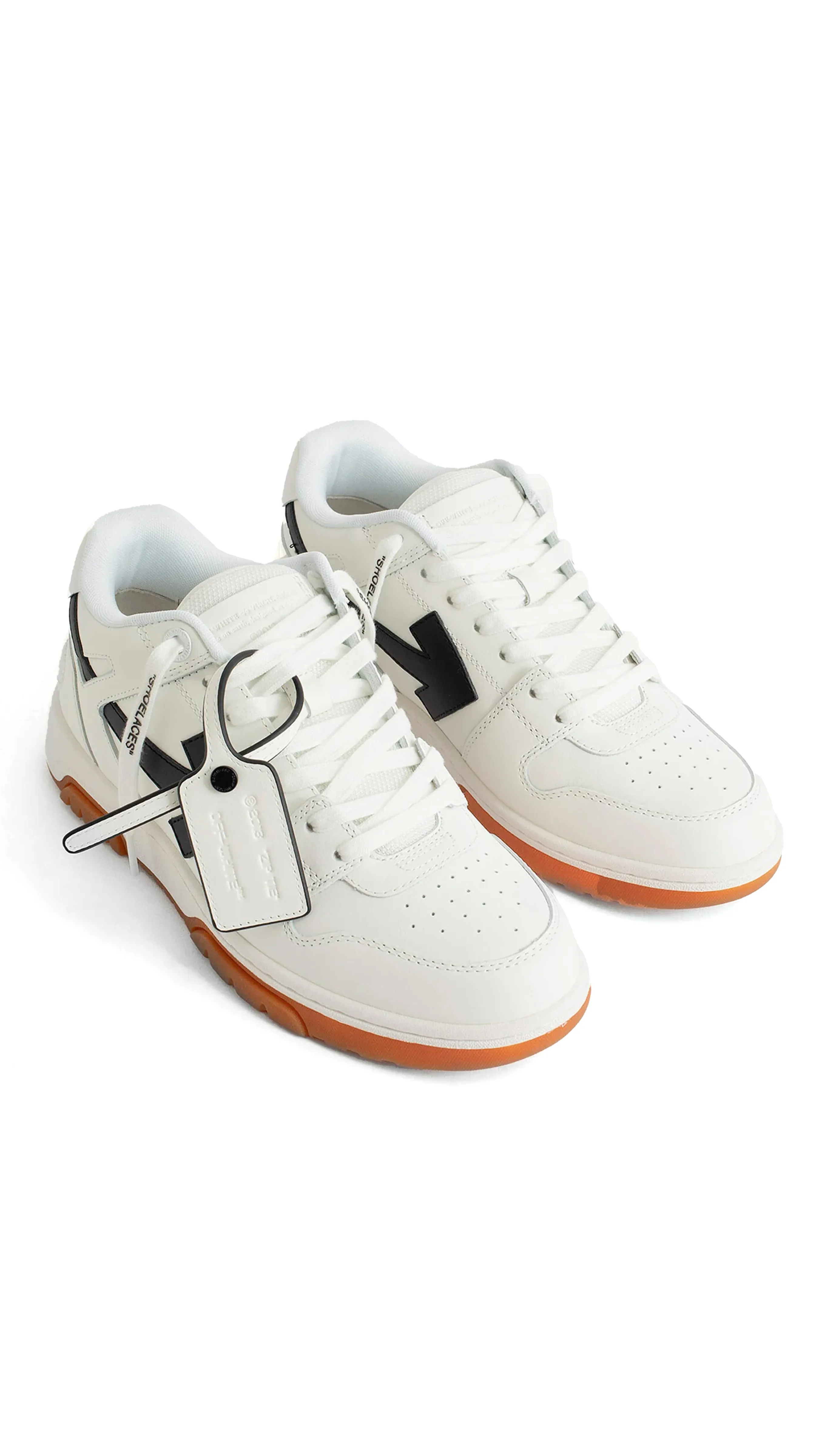 Out Of Office Calf Leather Sneakers - White/Black