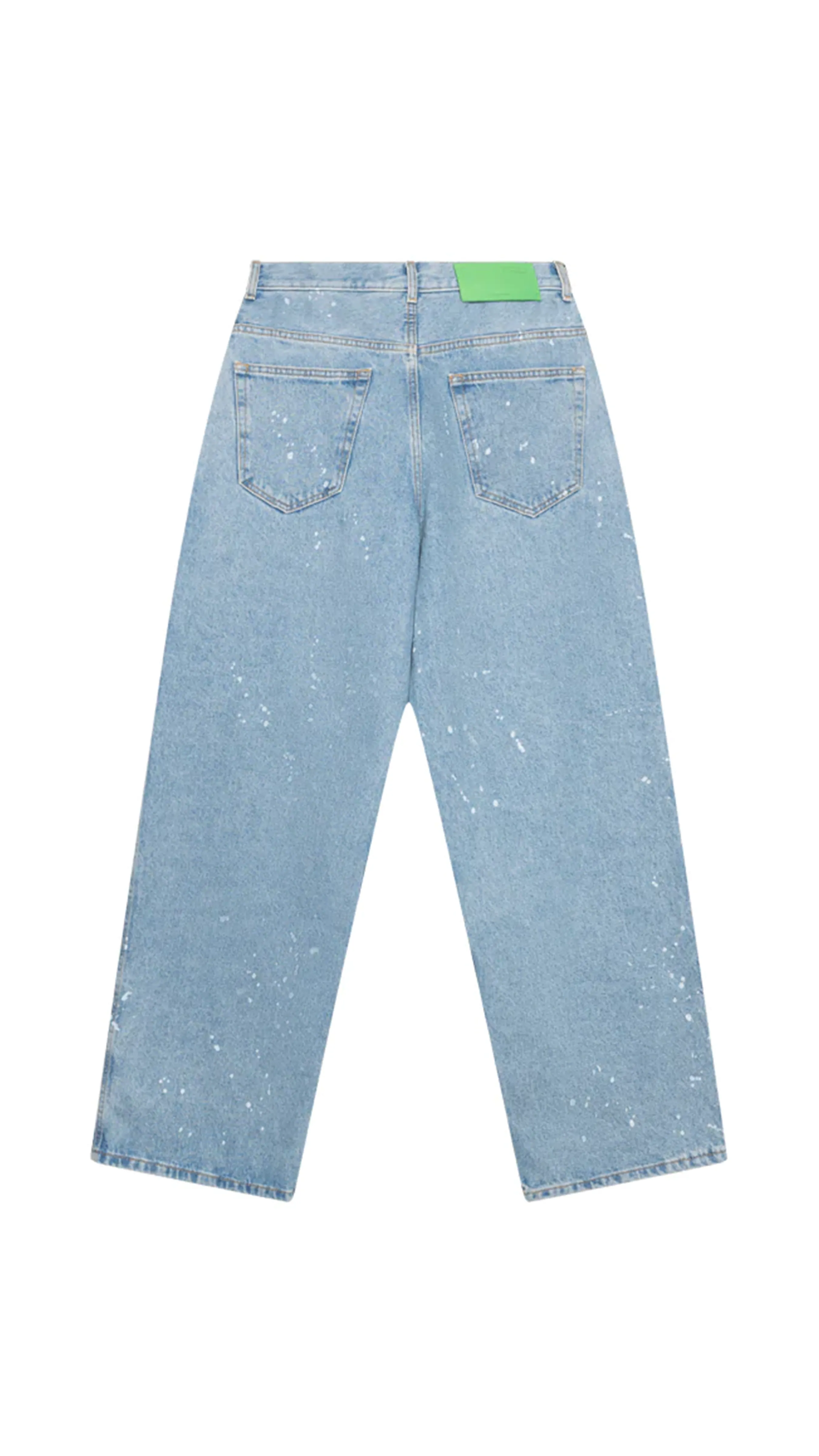 Paint Wide Leg Tapered Jeans - Blue