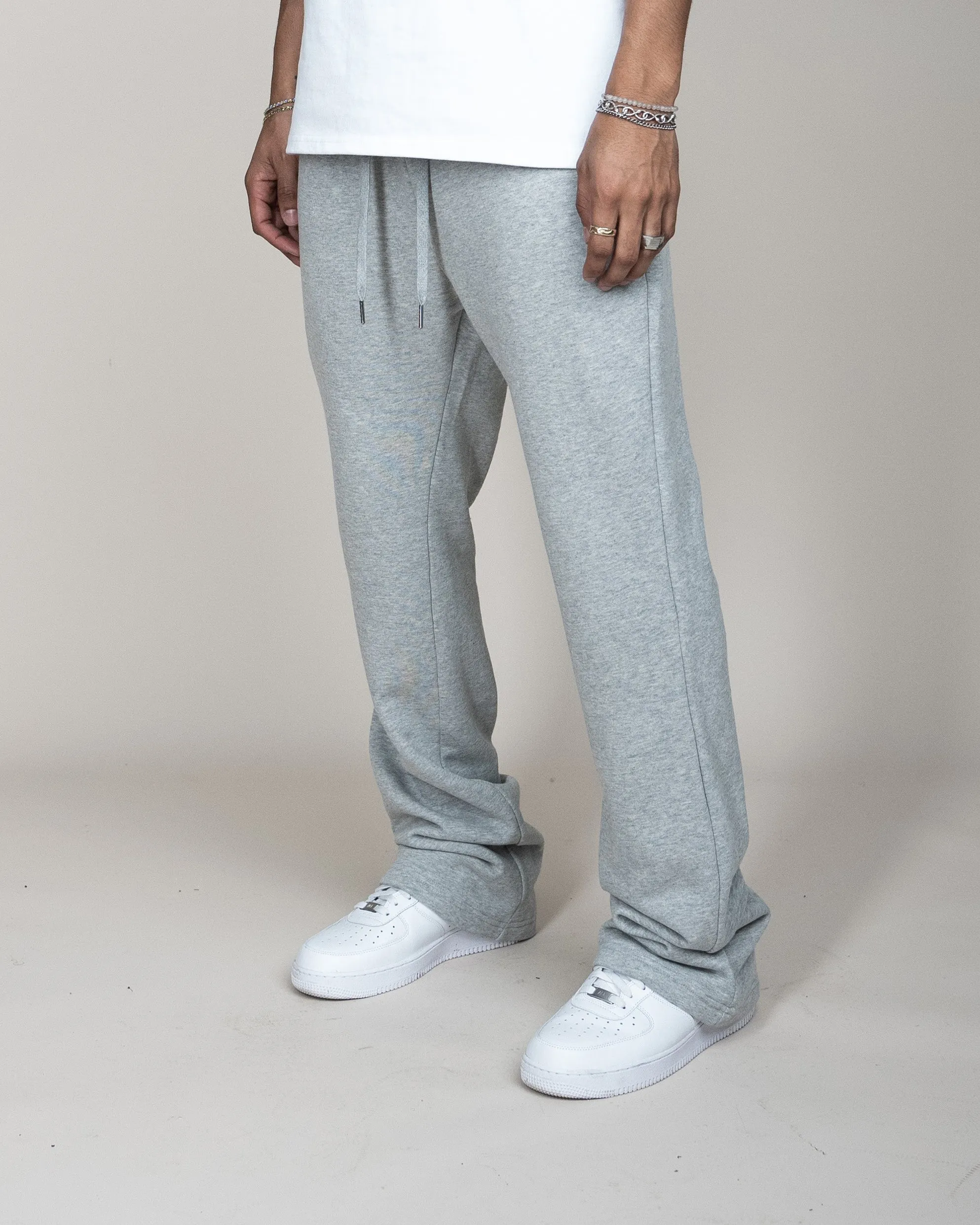 PERFECT FLARE SWEATPANTS-HEATHER GREY