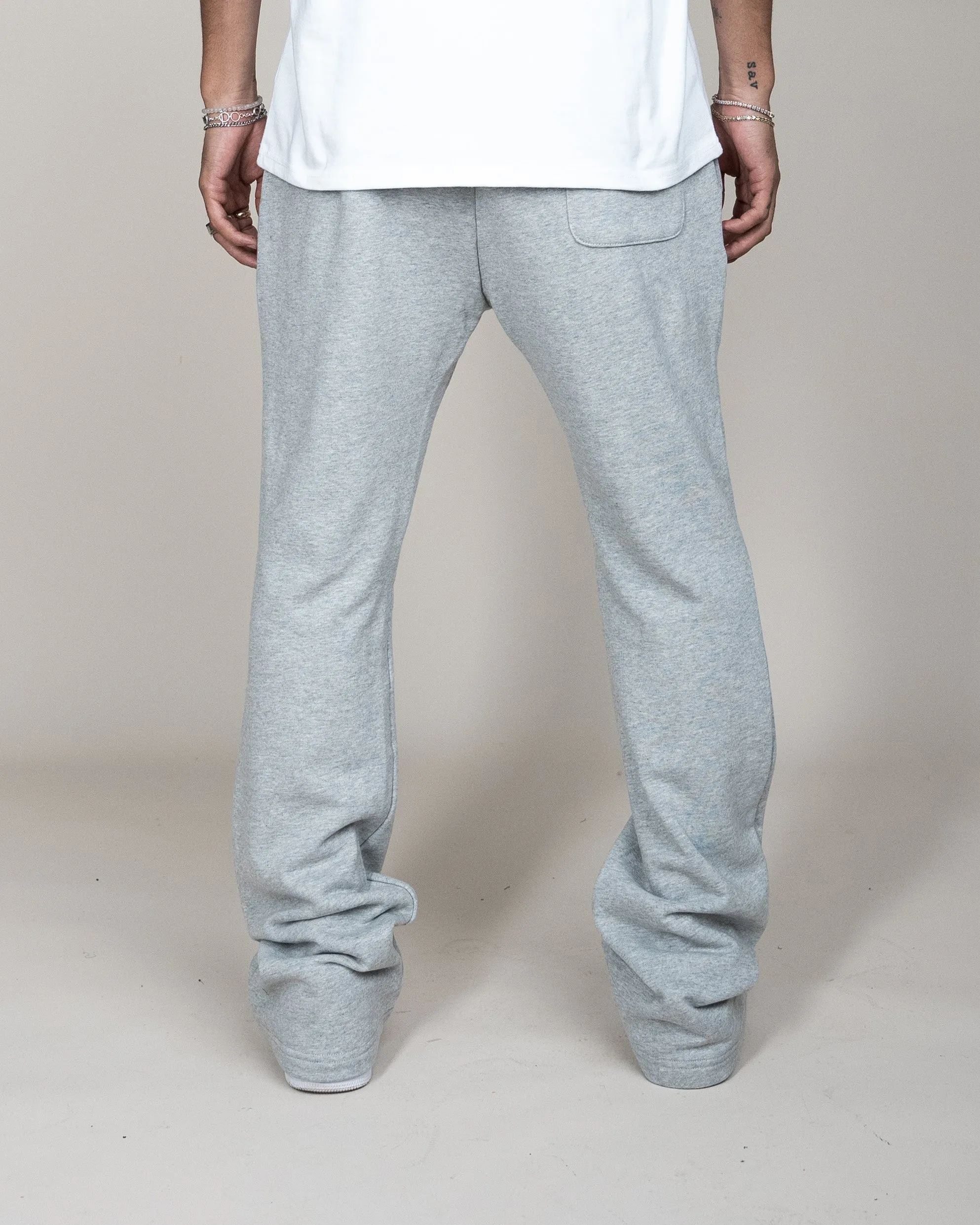 PERFECT FLARE SWEATPANTS-HEATHER GREY