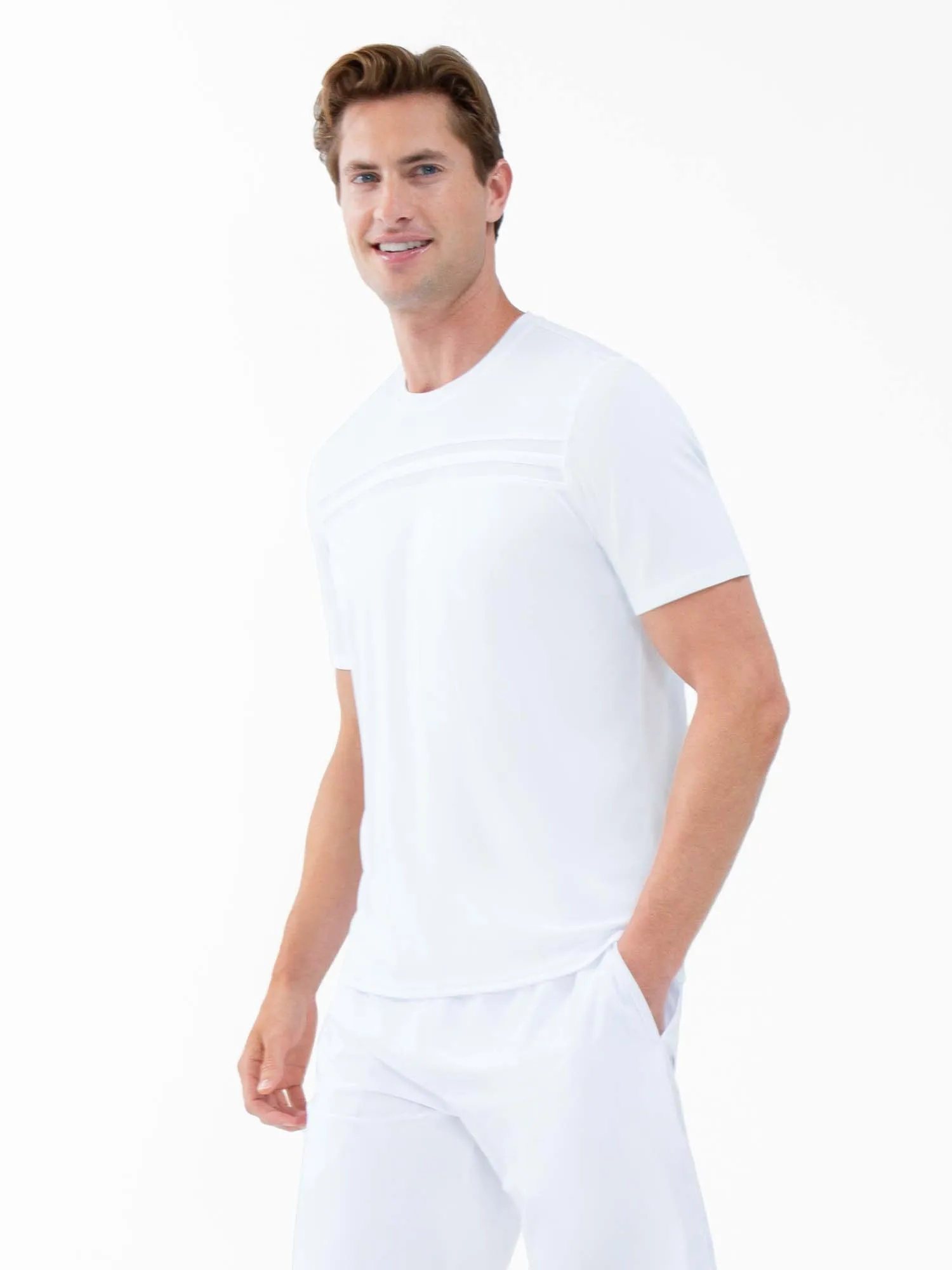 Performance Men's Tournament Short Sleeve Crew Neck - White