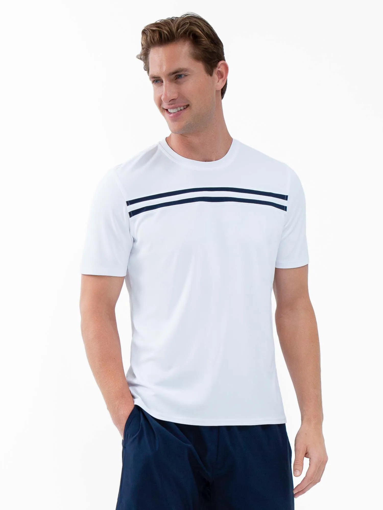 Performance Men's Tournament Short Sleeve Crew Neck - White/Midnight