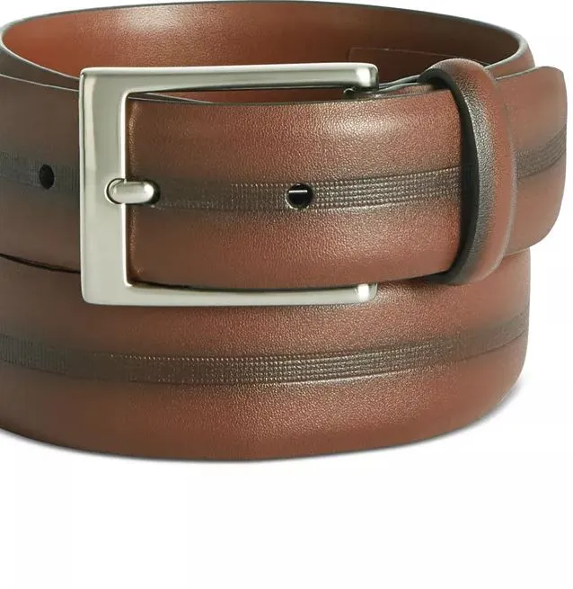 Perry Ellis Men's Colorblocked Belt Brown Size 32