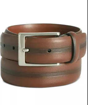 Perry Ellis Men's Colorblocked Belt Brown Size 32