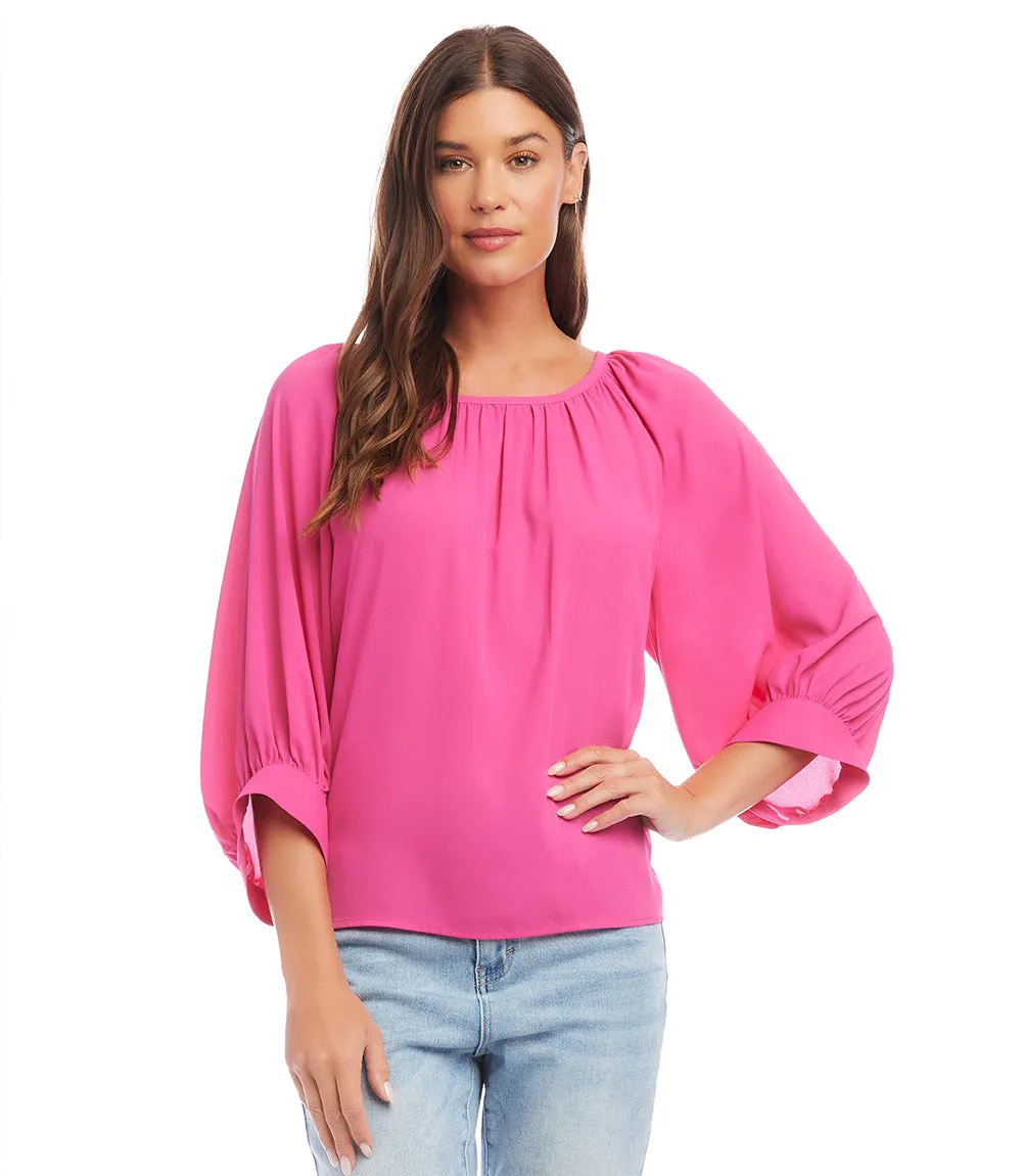 Petite Size Blouson Sleeve Top