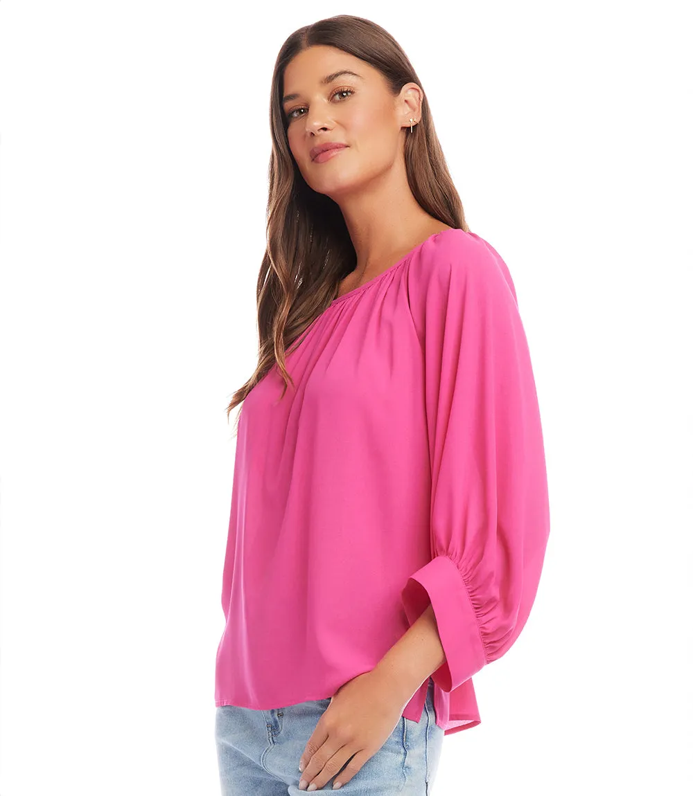 Petite Size Blouson Sleeve Top