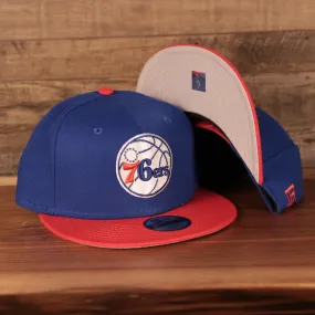 Philadelphia 76ers Two Tone Grey Bottom | Royal Blue/Red 9Fifty Youth Snapback Hat