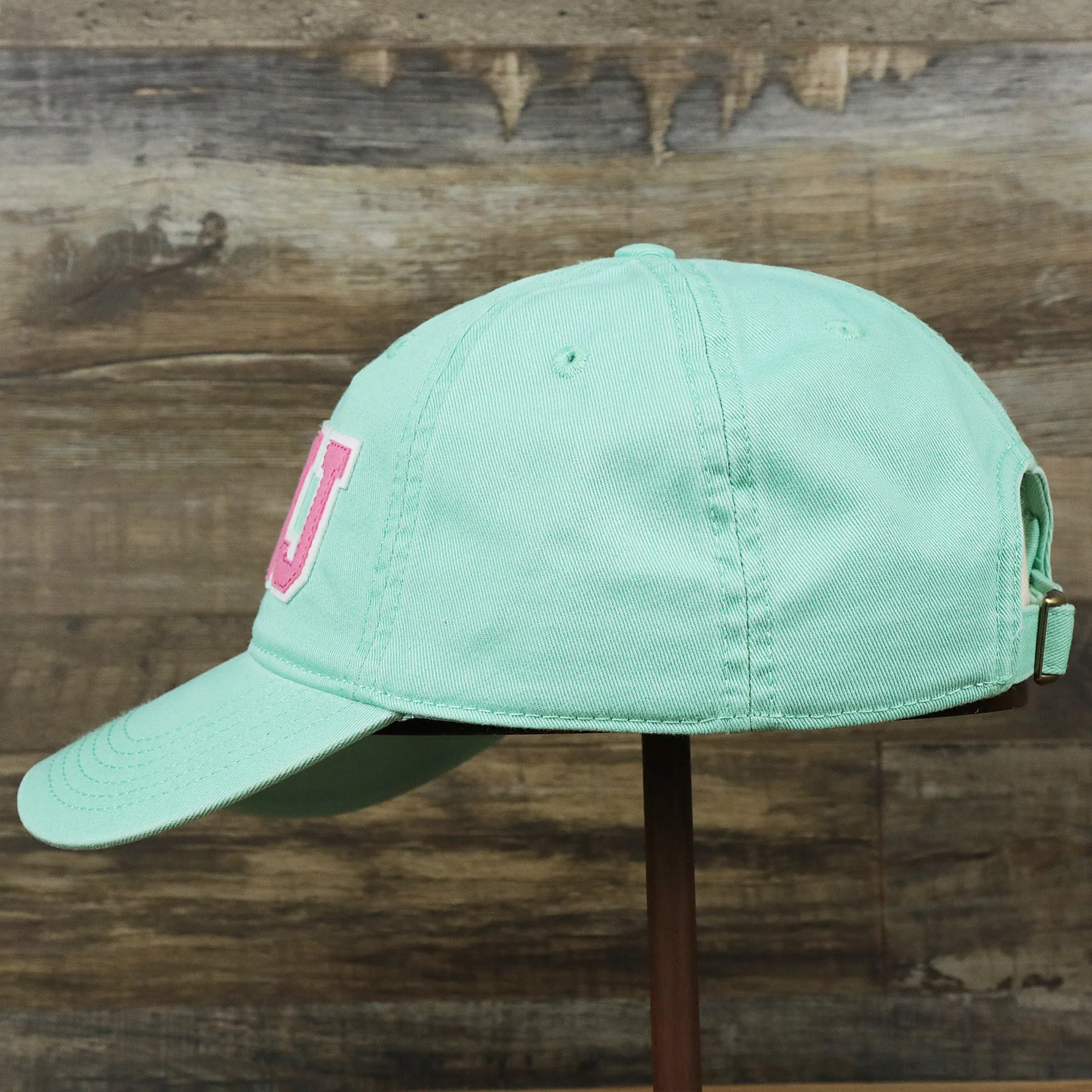 Pink OCNJ Wordmark White Outline Dad Hat | Spearmint Dad Hat