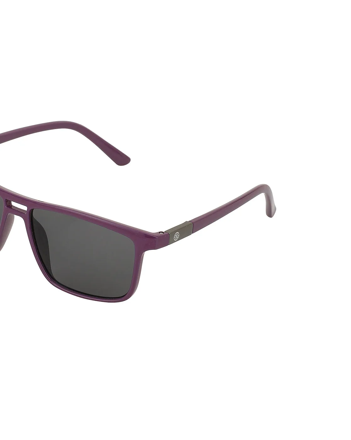 Purple  Toned With Uv Protected Rectangle Sunglass For Unisex