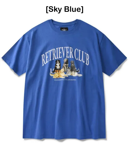 Retriever Club  |Crew Neck Unisex Street Style Other Animal Patterns Cotton