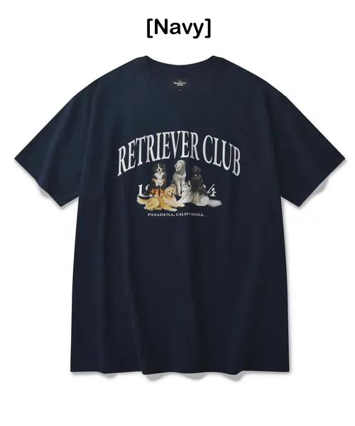 Retriever Club  |Crew Neck Unisex Street Style Other Animal Patterns Cotton