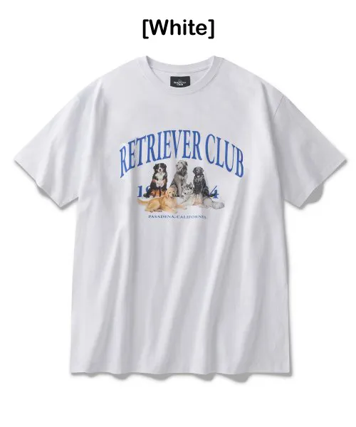 Retriever Club  |Crew Neck Unisex Street Style Other Animal Patterns Cotton