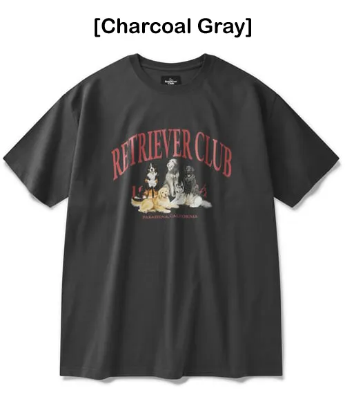 Retriever Club  |Crew Neck Unisex Street Style Other Animal Patterns Cotton