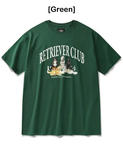 Retriever Club  |Crew Neck Unisex Street Style Other Animal Patterns Cotton