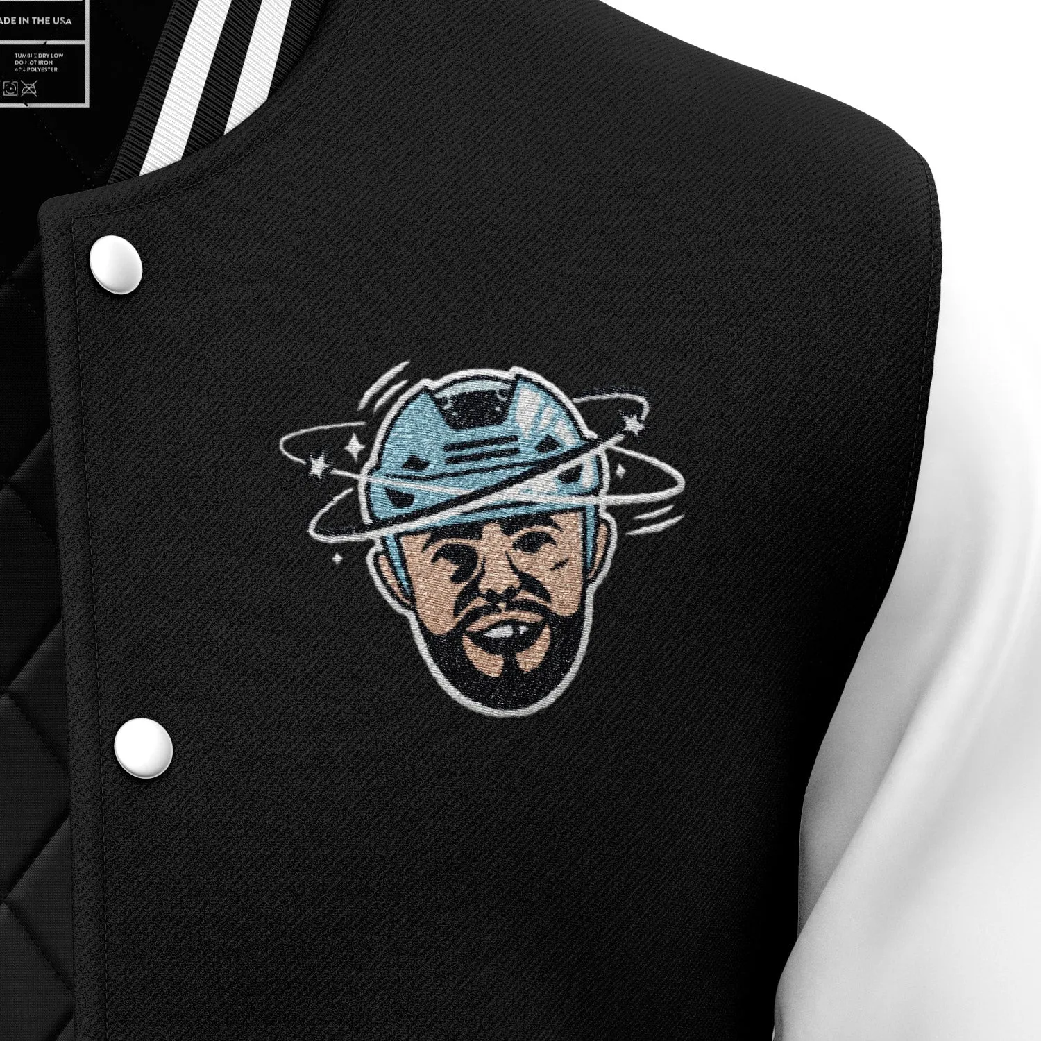 ROCKSTAR VARSITY JACKET - BLACK / WHITE