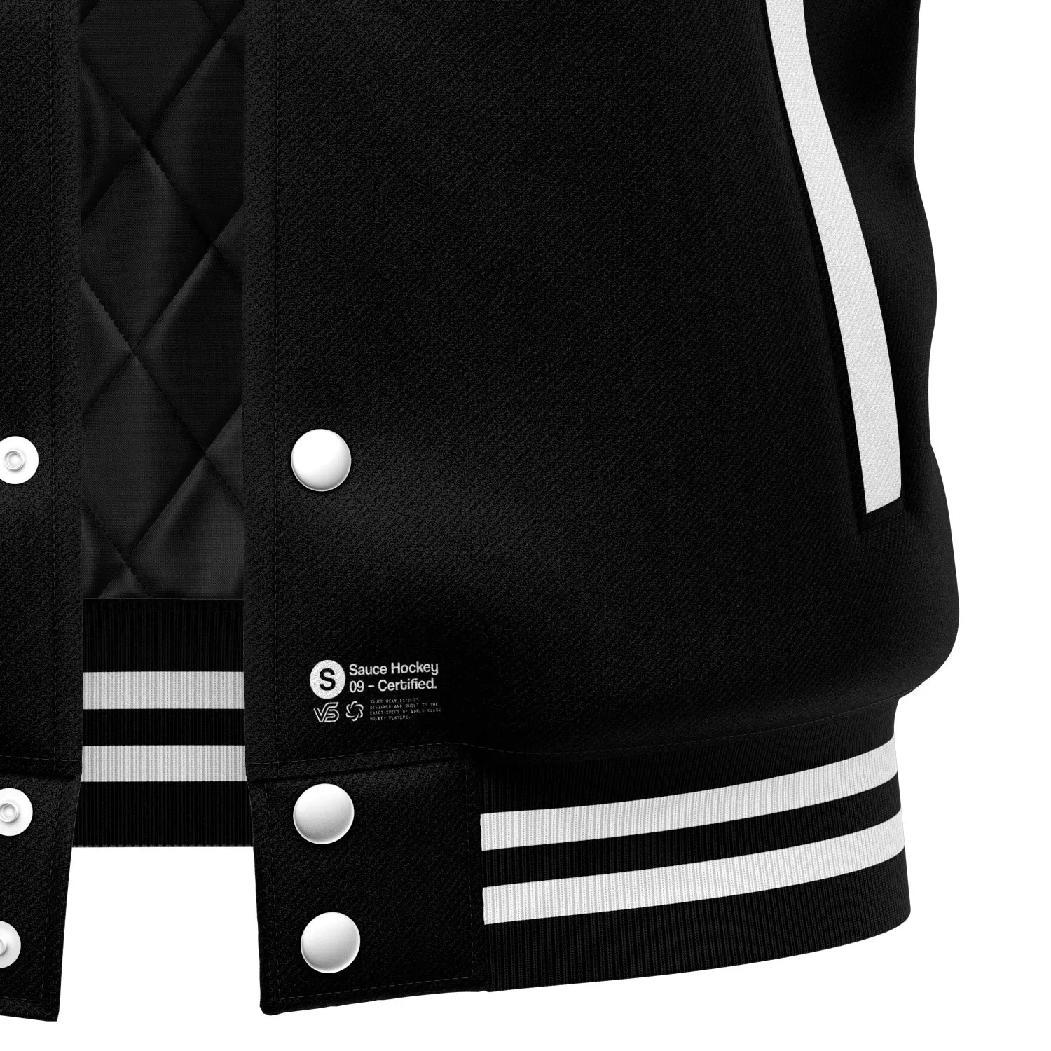 ROCKSTAR VARSITY JACKET - BLACK / WHITE