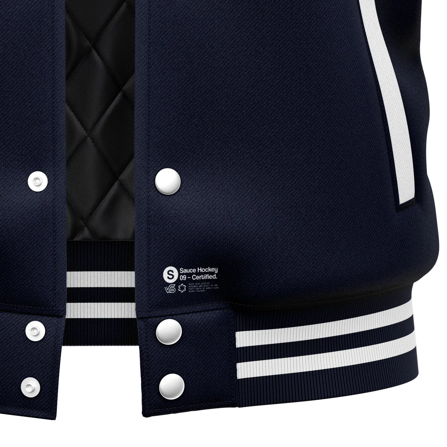 ROCKSTAR VARSITY JACKET - NAVY / WHITE