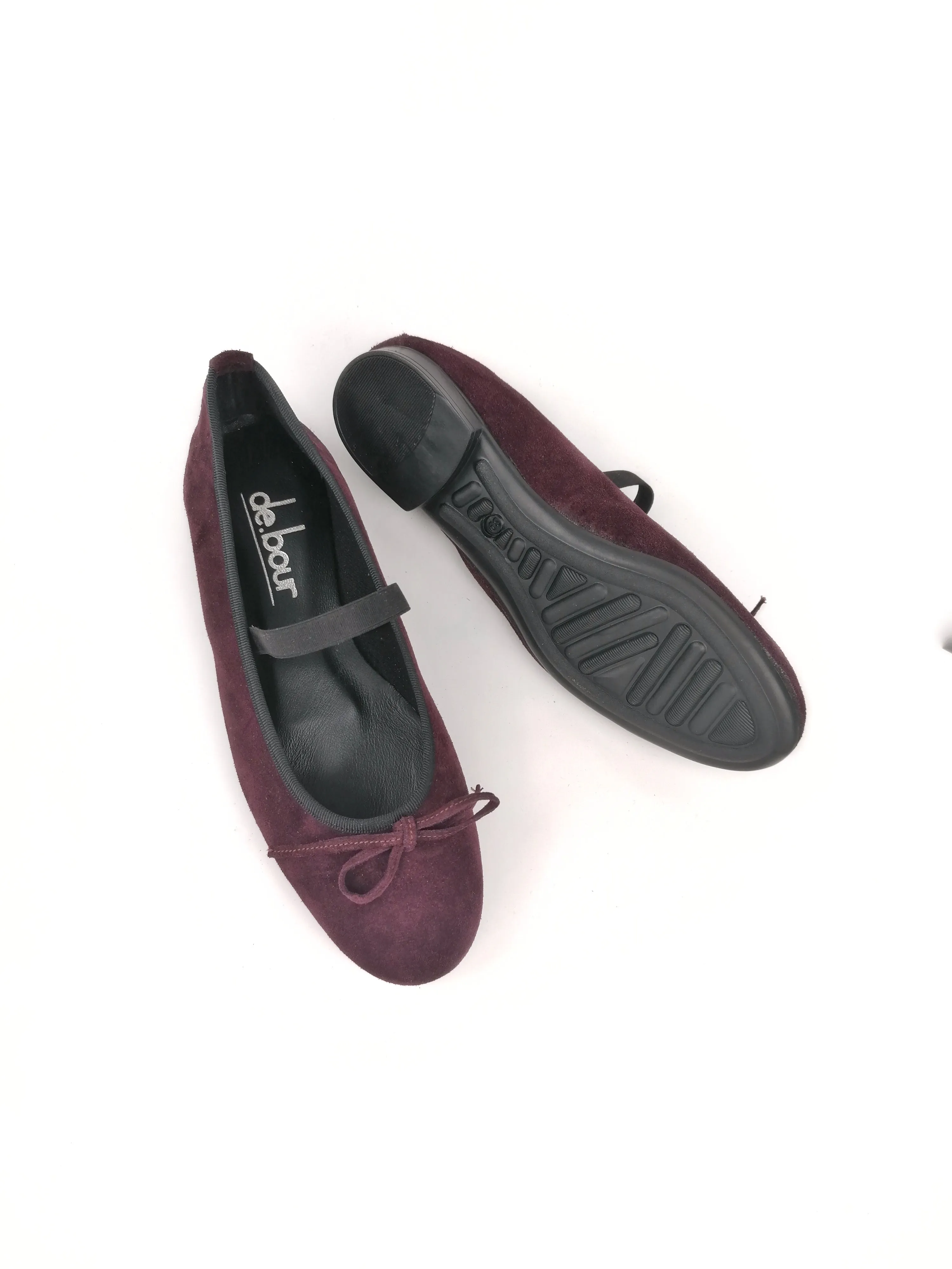 SABRINA BORDEAUX SUEDE LEATHER BALLERINAS