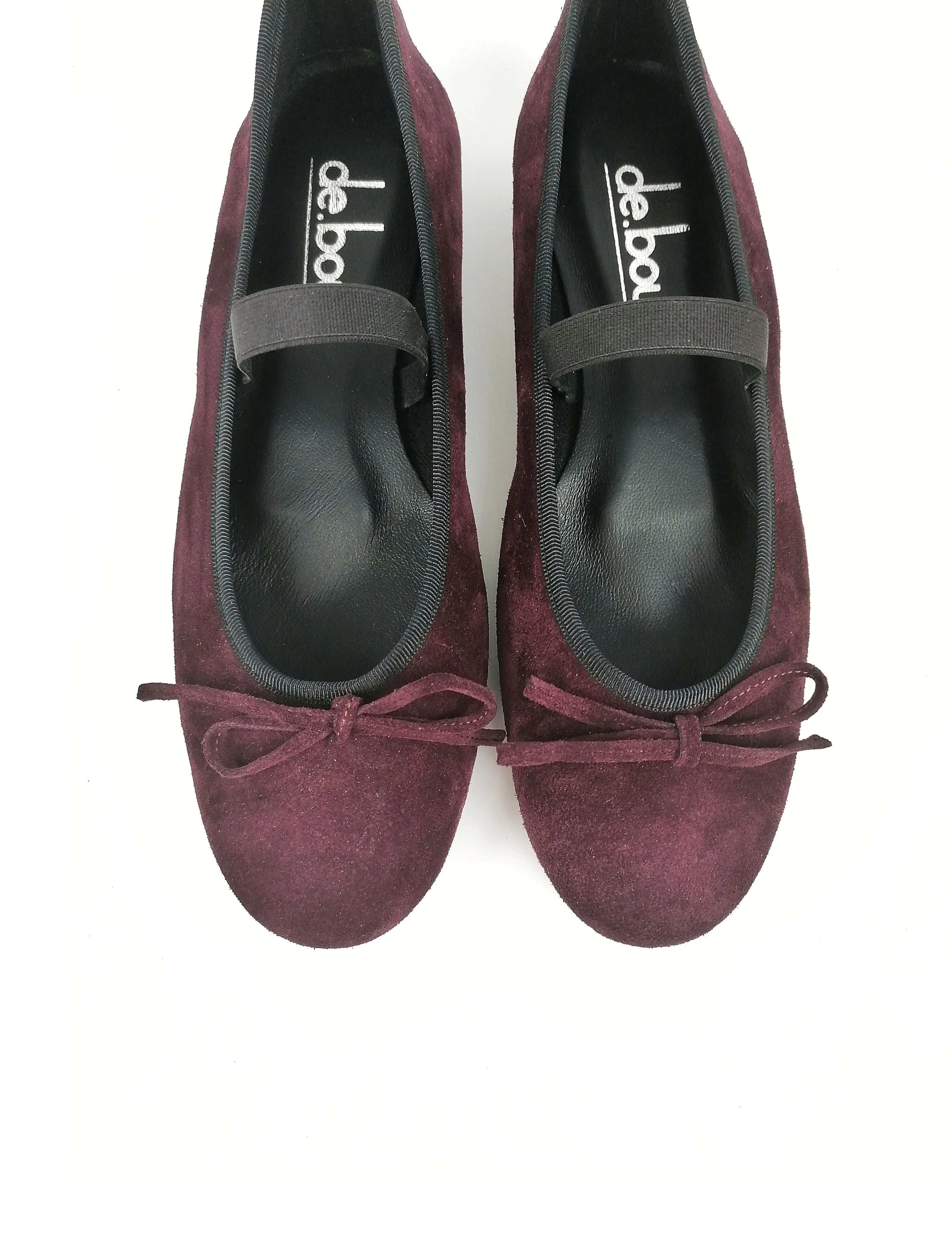 SABRINA BORDEAUX SUEDE LEATHER BALLERINAS