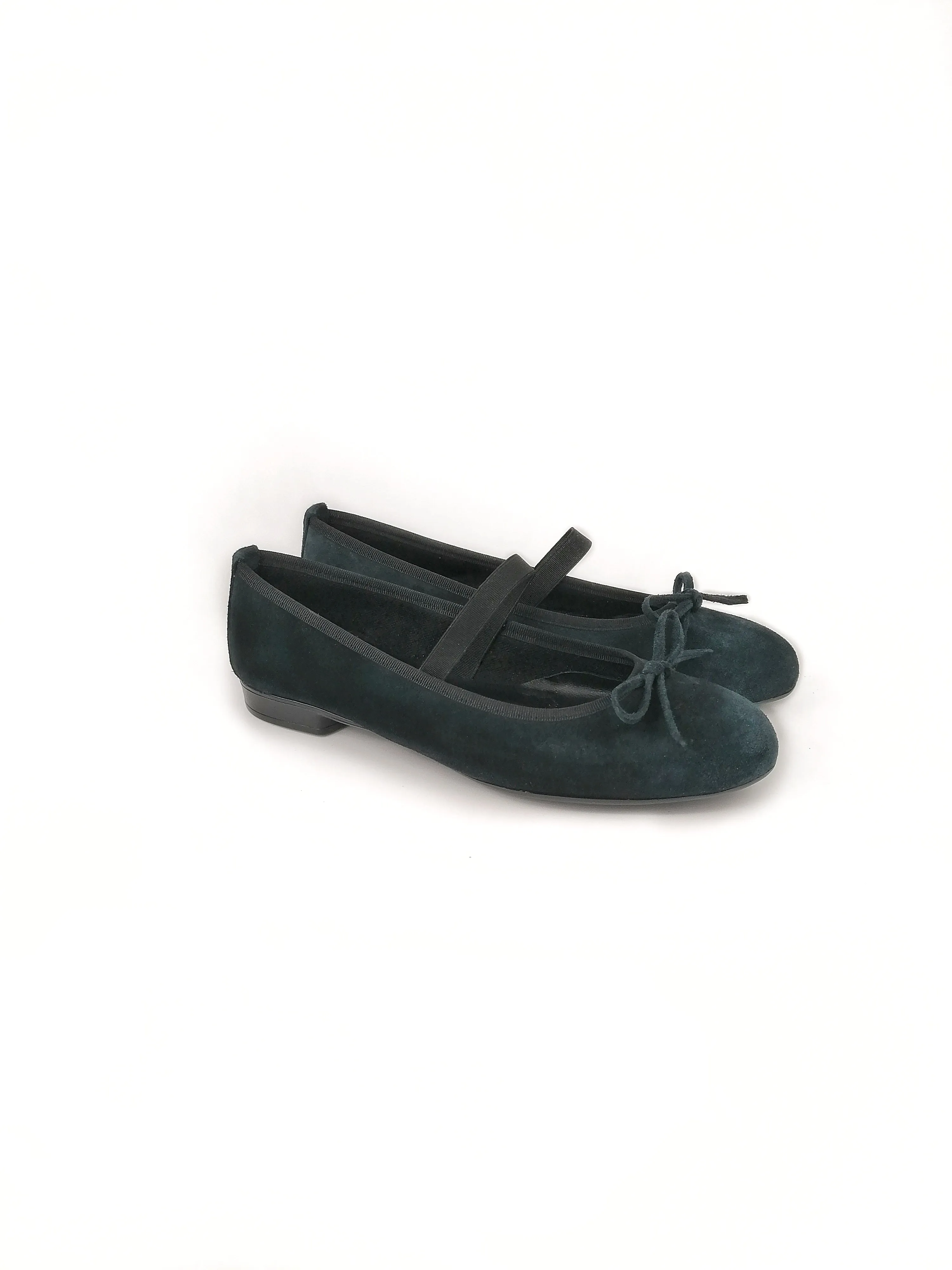 SABRINA PETROL SUEDE LEATHER BALLERINAS