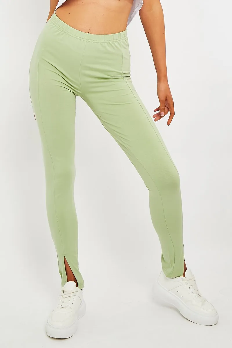 Sage Front Split Leggings - Polly