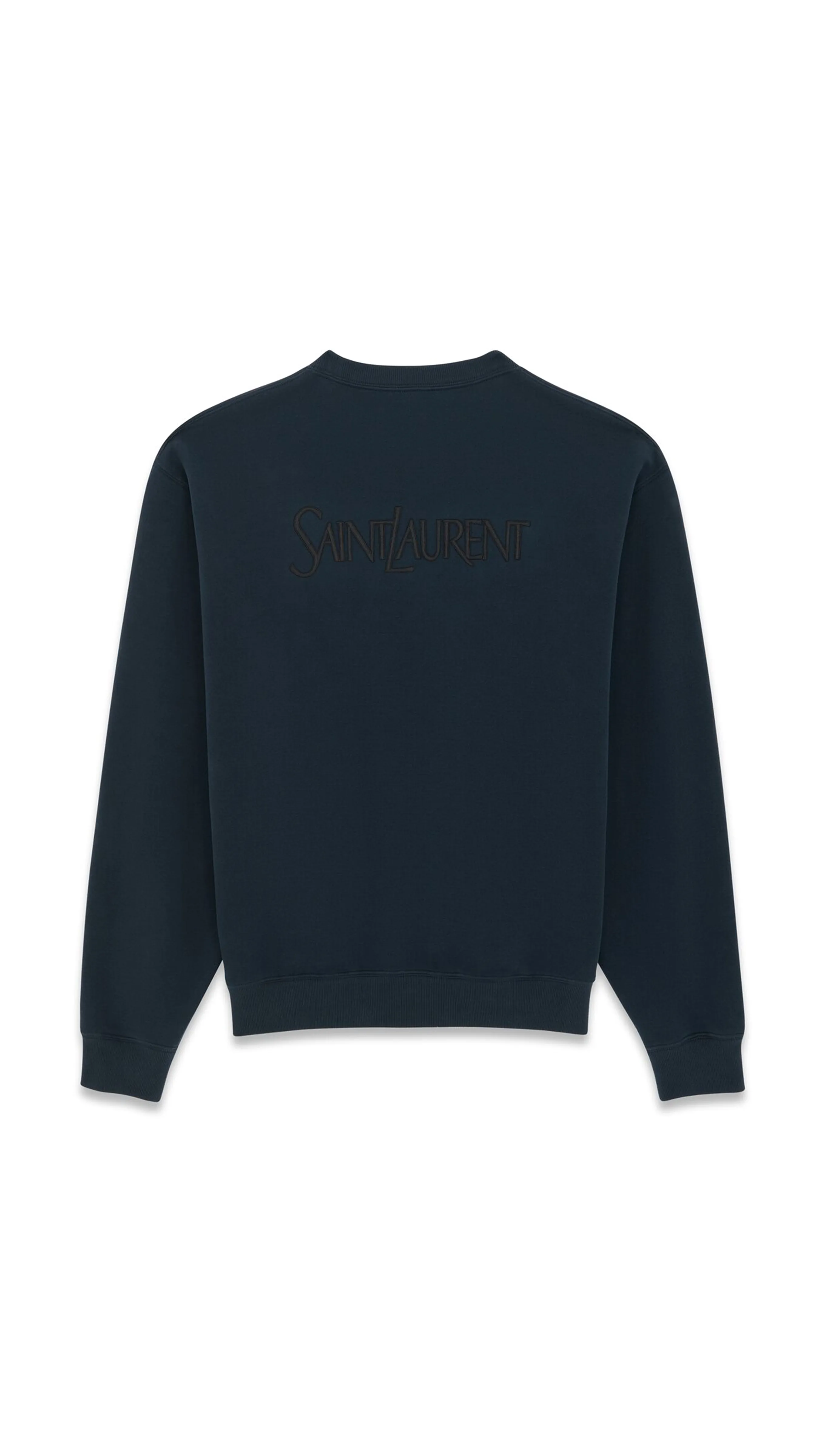 Saint Laurent Back Embroidery Sweatshirt - Bleu Petrole