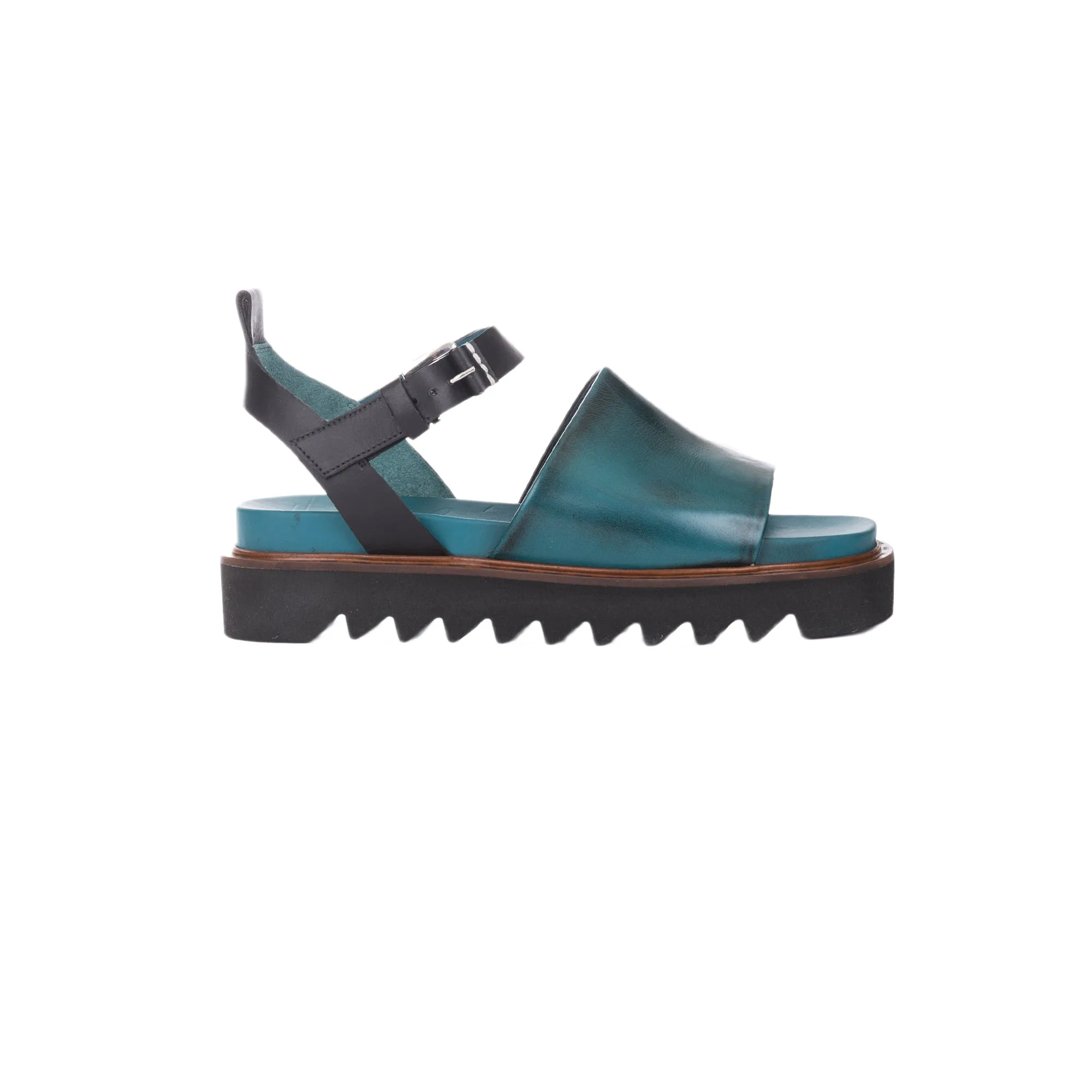 Sandal Zeppa Spazzolato Blue