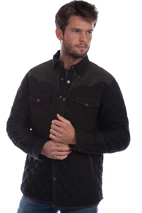 Scully Quilted and Suede Jacket-Black