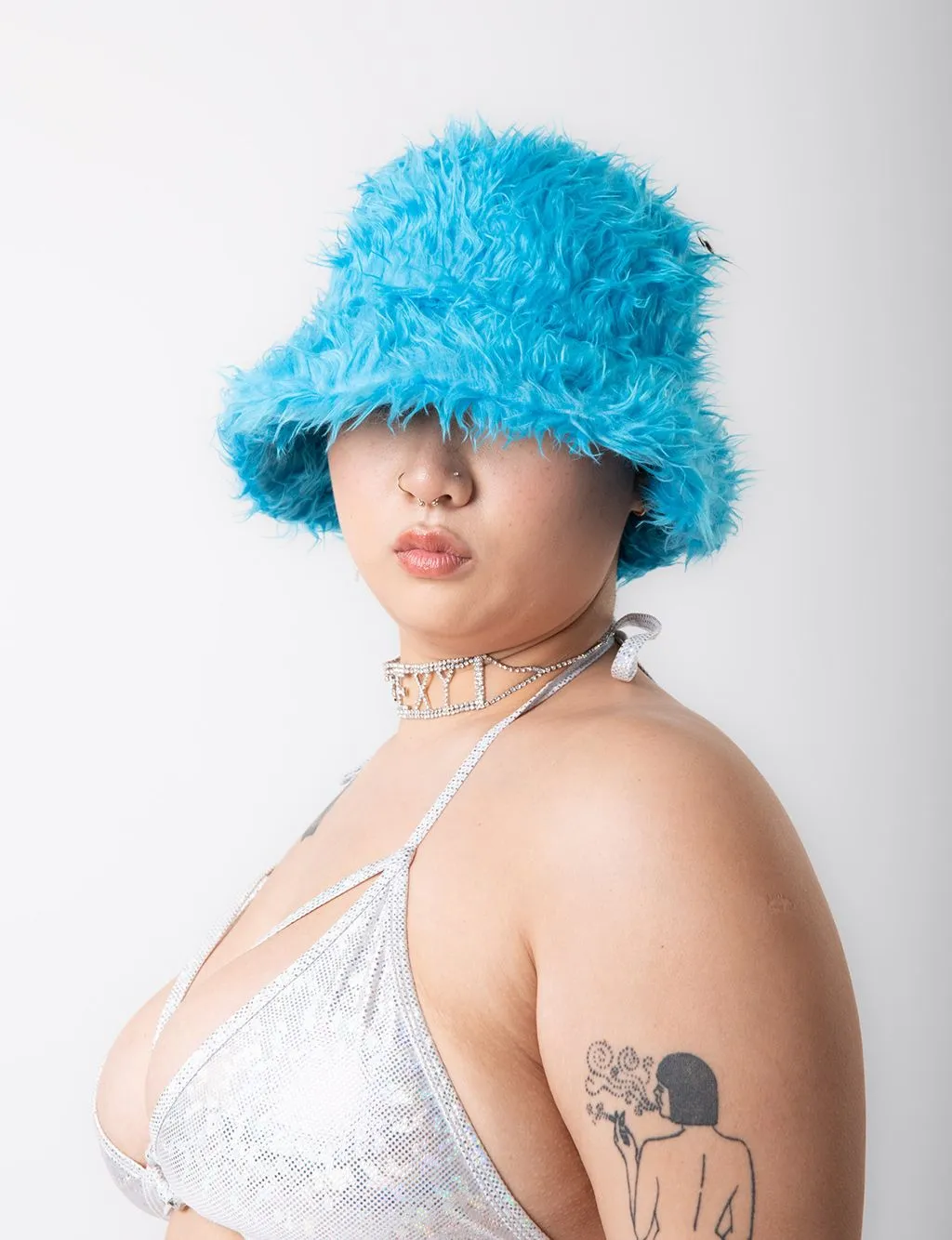 SHAGGY FUZZY HAT - BLUE