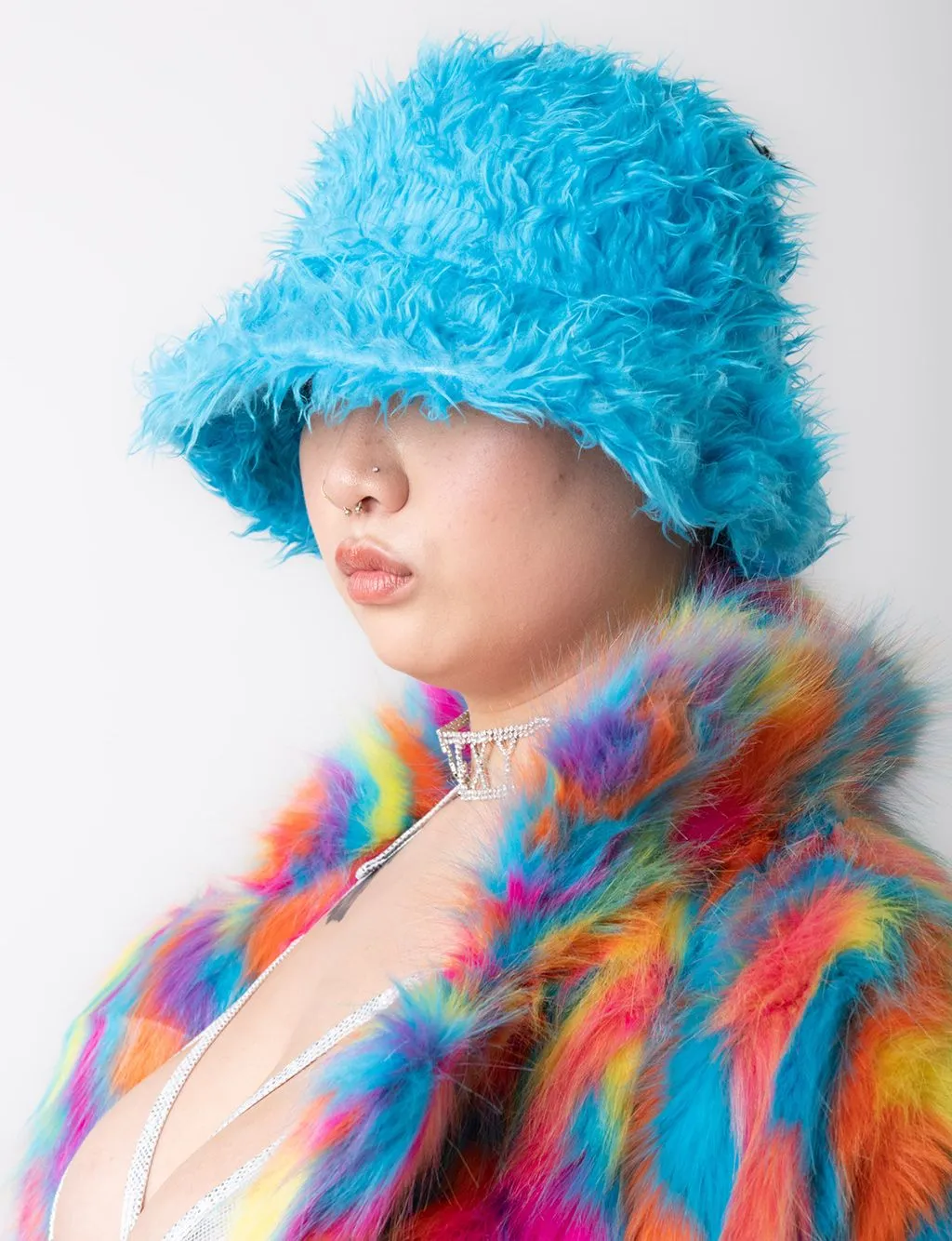 SHAGGY FUZZY HAT - BLUE