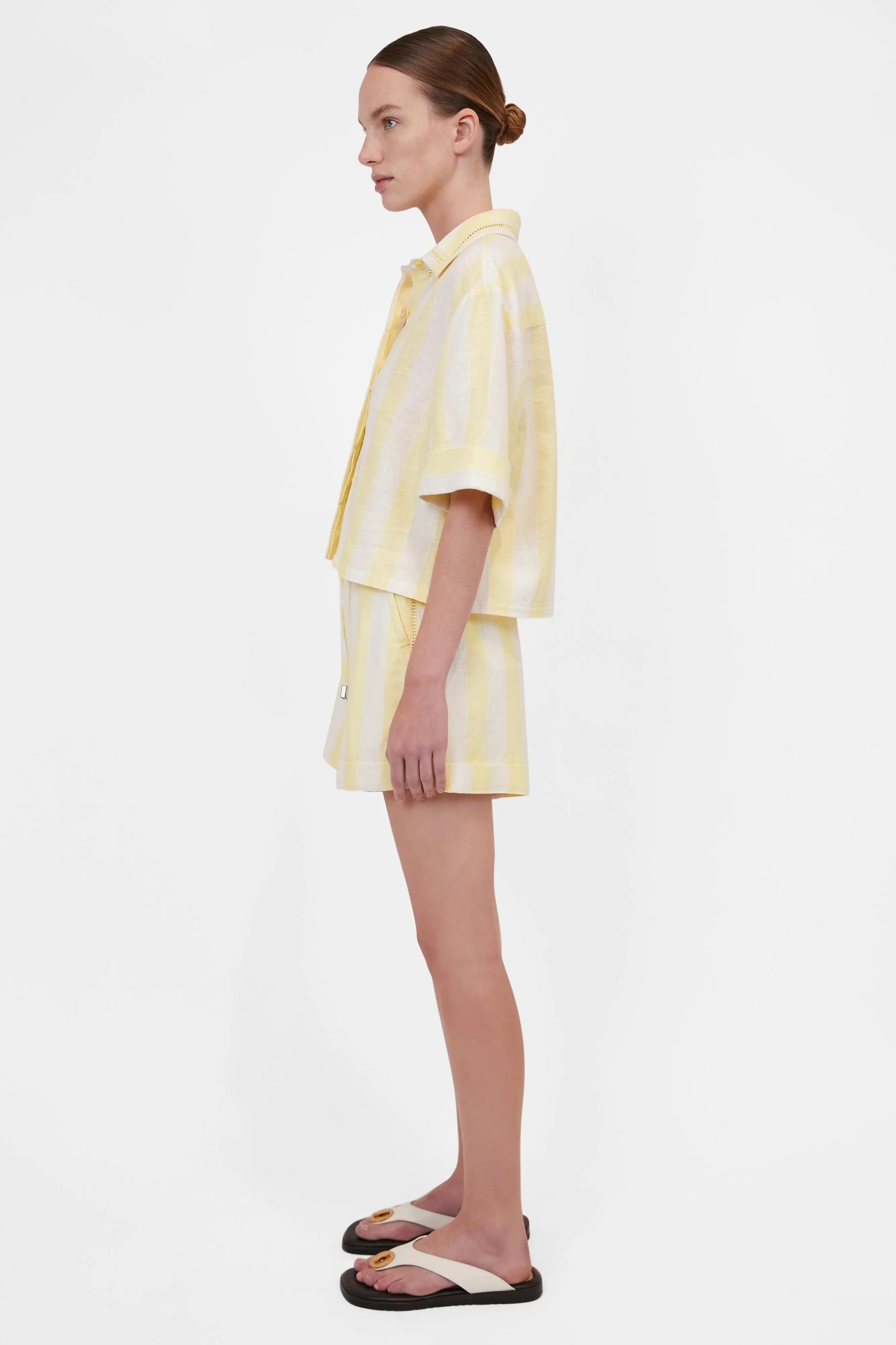 Simkhai - Sonny Elasticated Shorts - Lemon Stripe